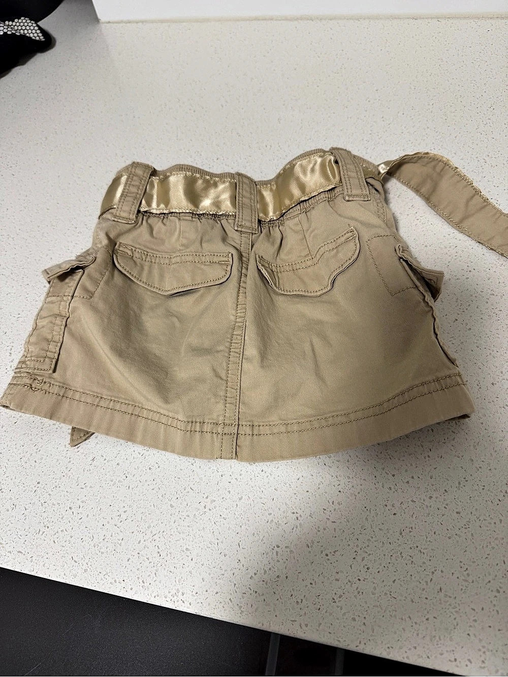 Abercrombie Girls Cargo Mini Skort skirt Beige Size 5/6 - Picture 3 of 5